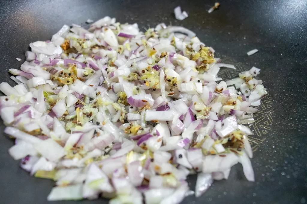 Adding onions to aromatics