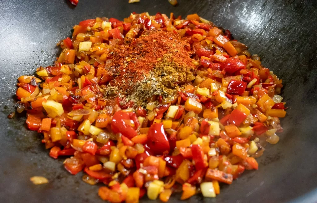 Adding spices