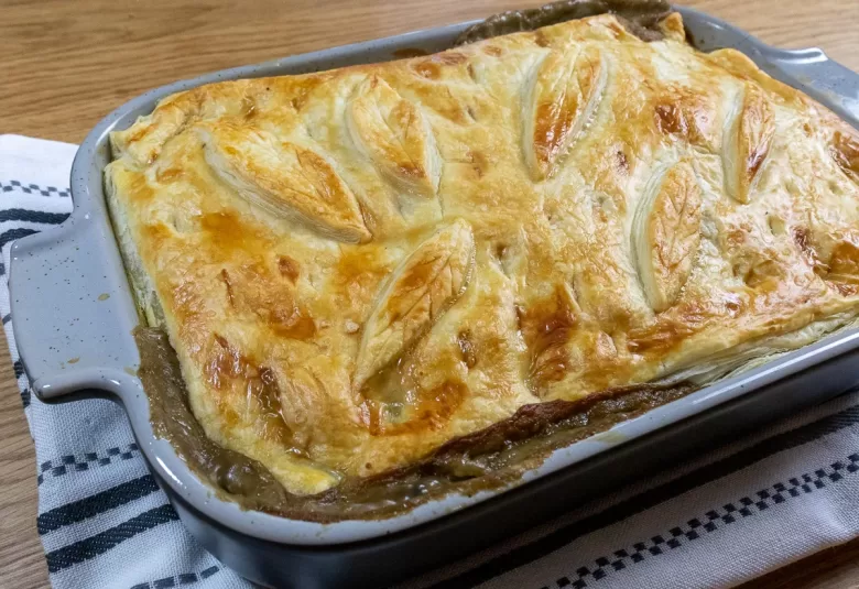 Chicken and mushroom pie hero