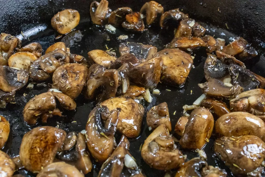 Mushrooms cooked & seasoned