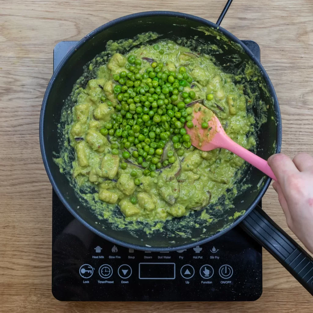 Adding peas