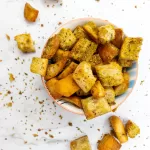 Za'atar Croutons Featured top down