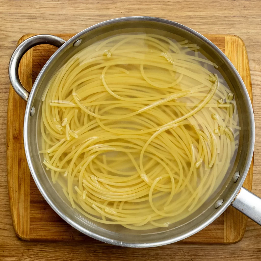 Noodles cooking