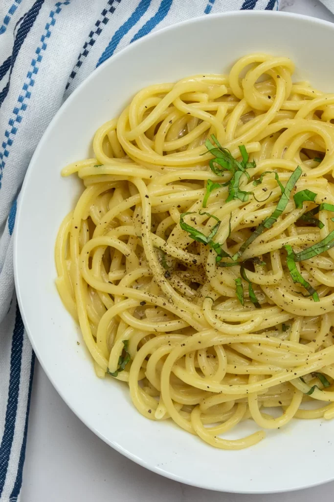 Top down vegan butter noodles