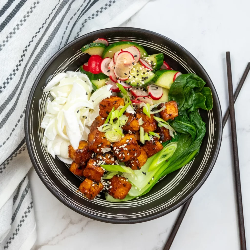 Gochujang rice bowl top down