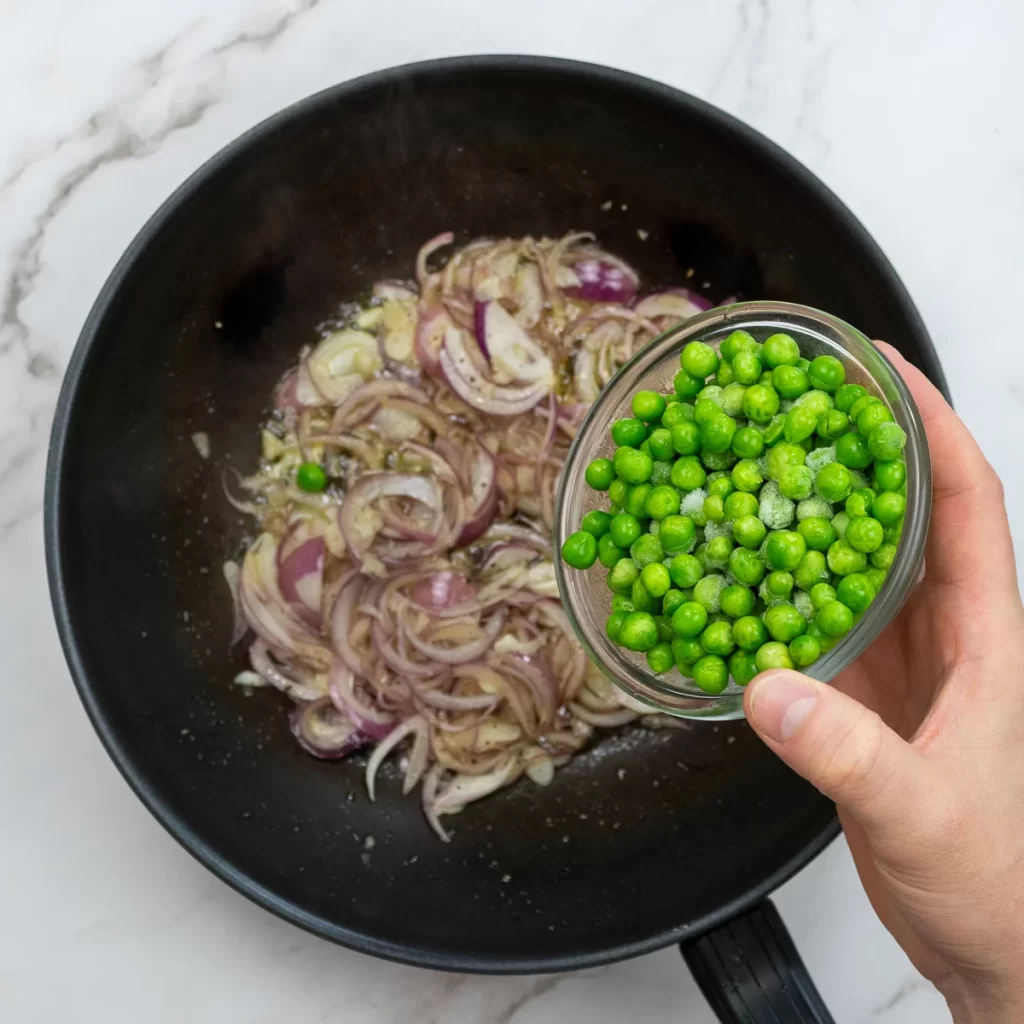 Adding peas