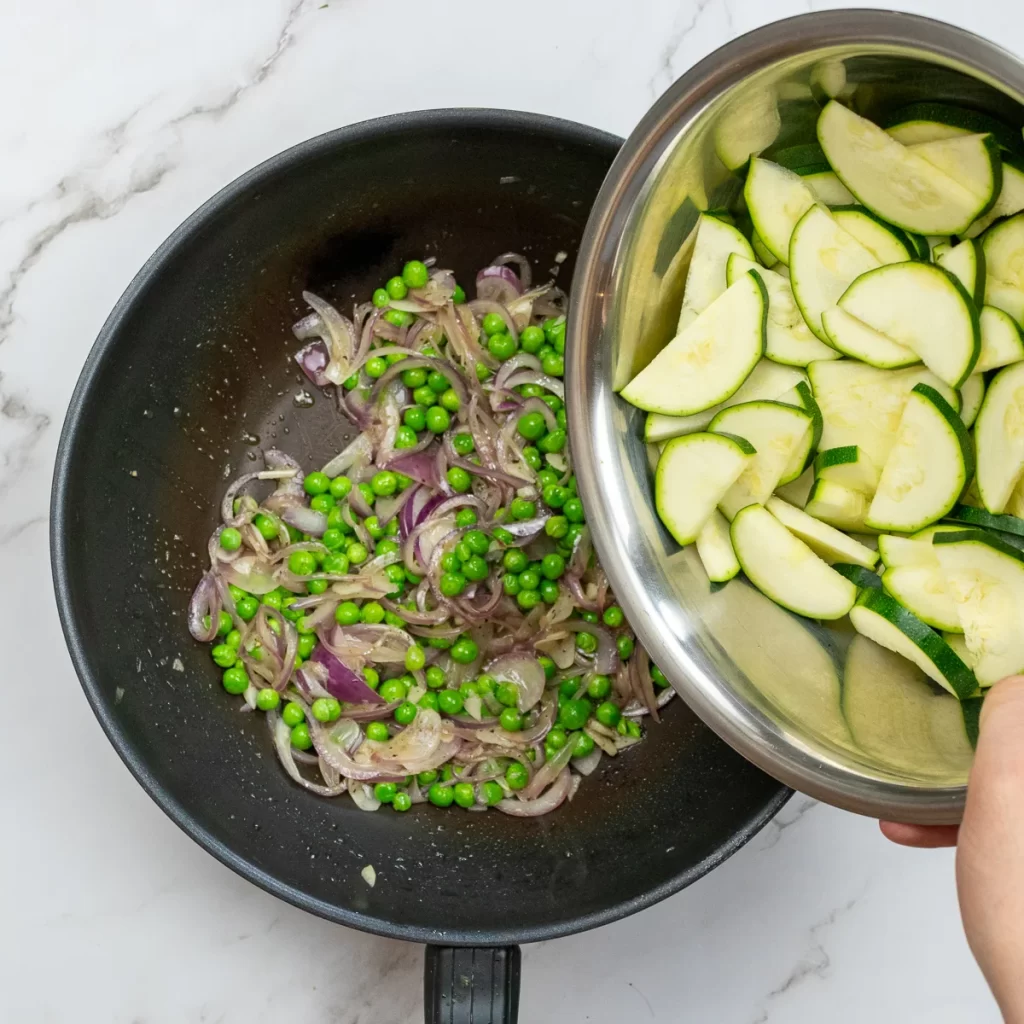 Adding courgette