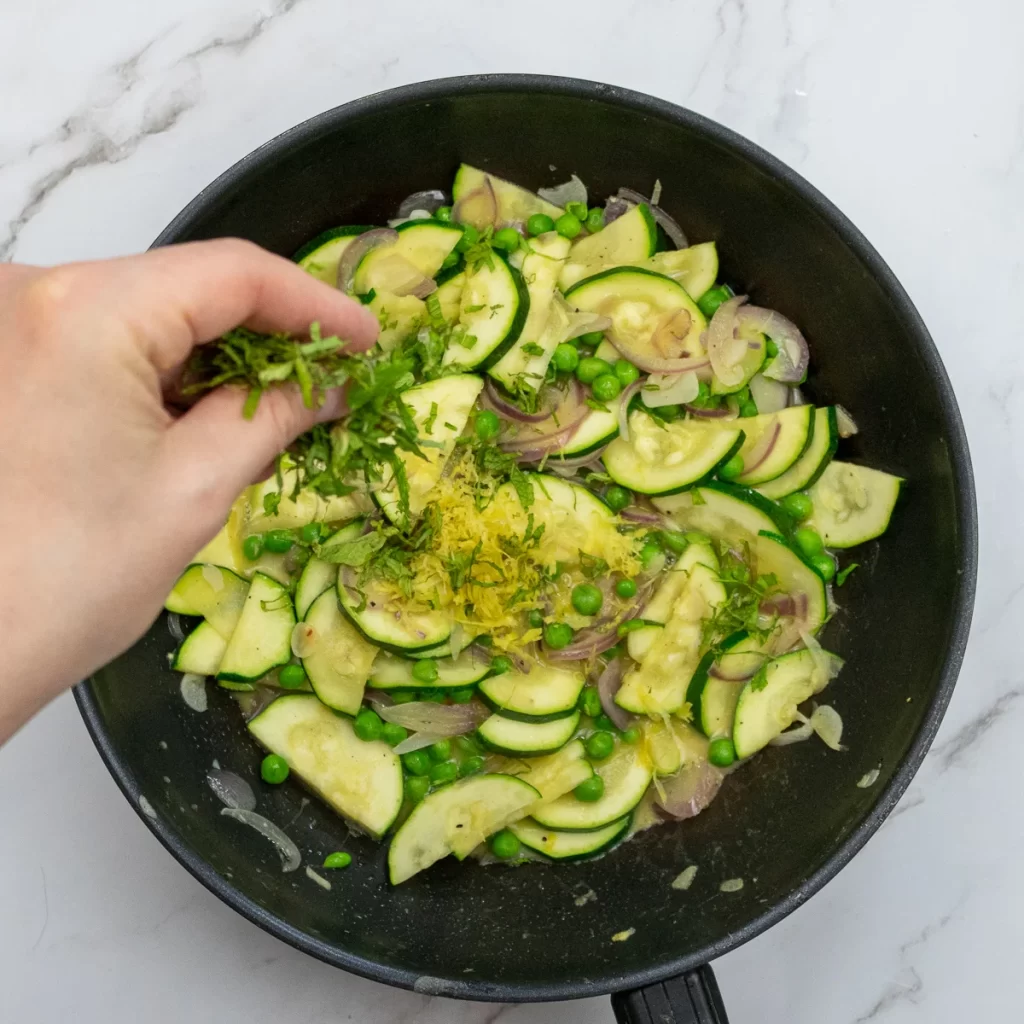 Adding herbs and lemon