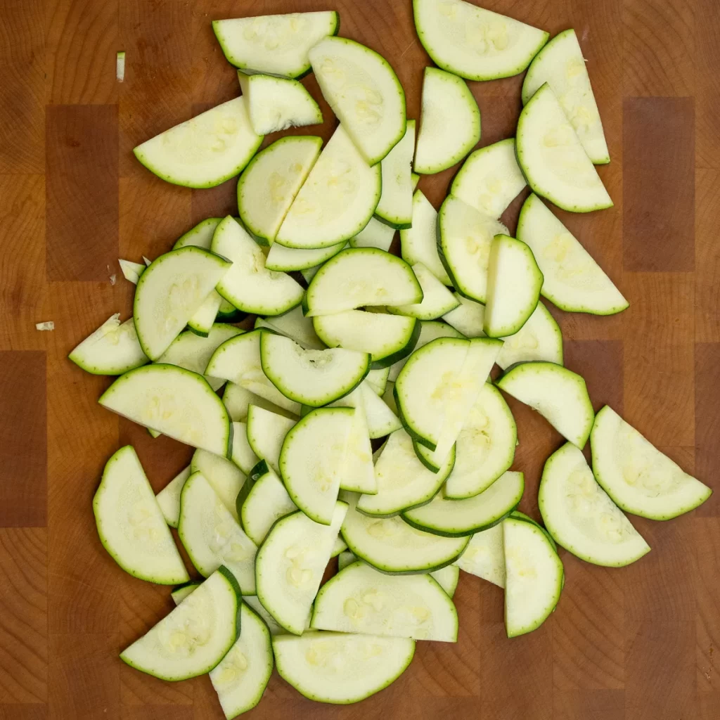 Chopped courgette