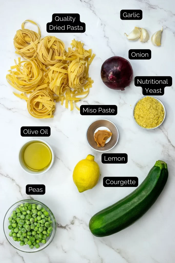 Courgette pasta ingredients