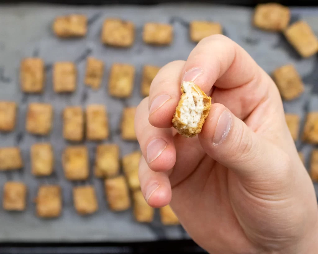 Baked tofu inside