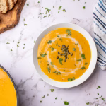 Butternut Squash Soup Top down with Extras
